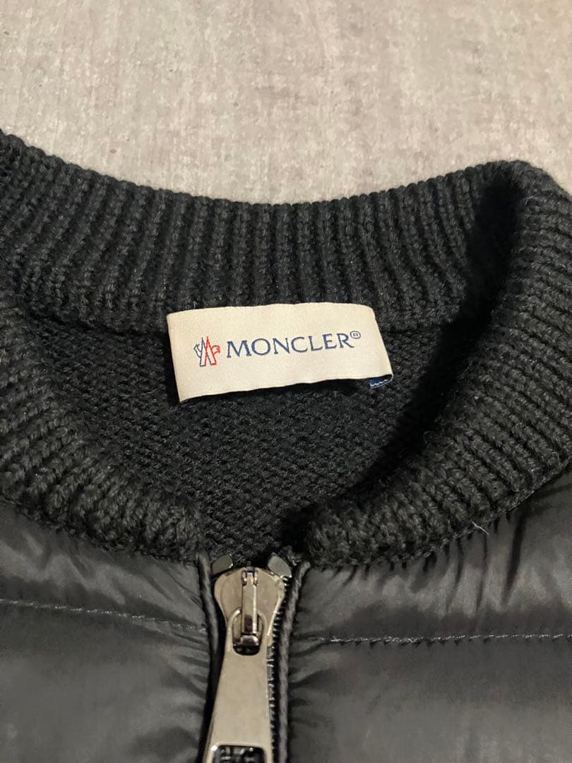 Moncler モンクレール　ナイロンフリルのついたニットとダウンのカーディガン