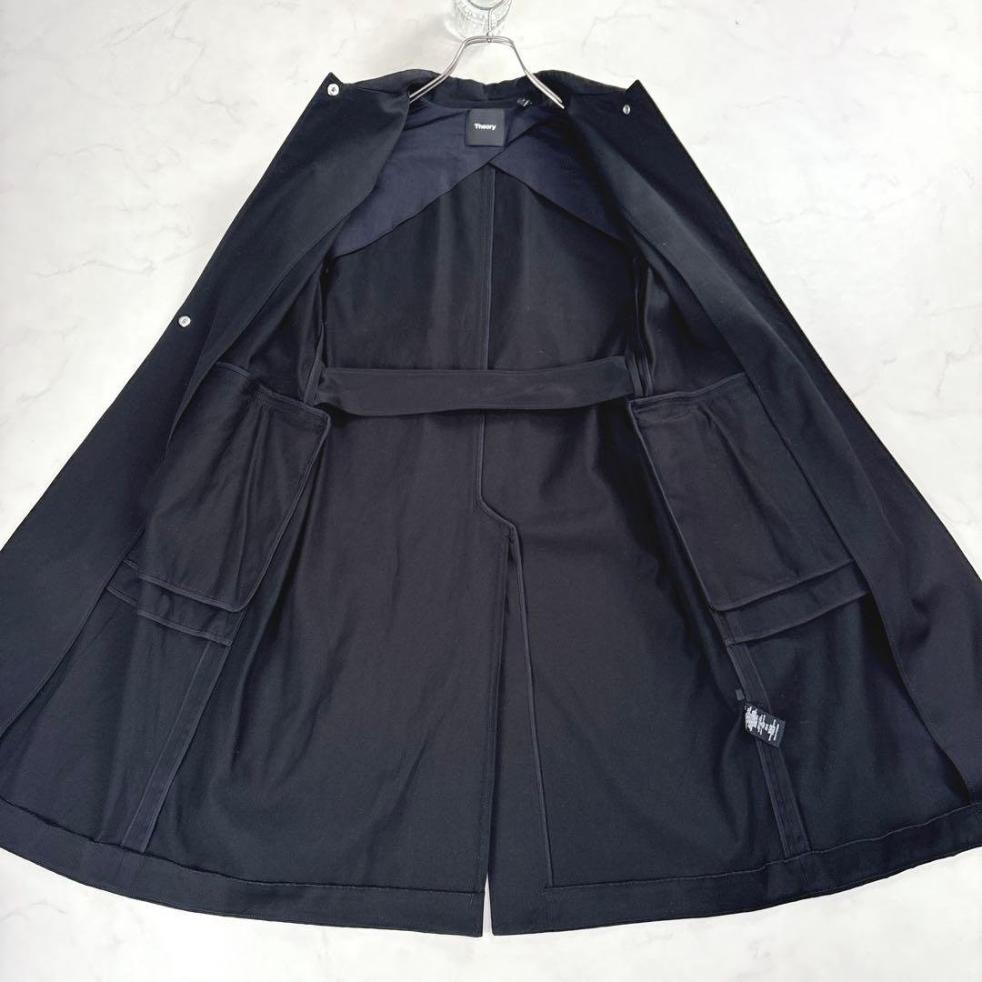 theory セオリー カーコート ブラック ベルテッド ロング