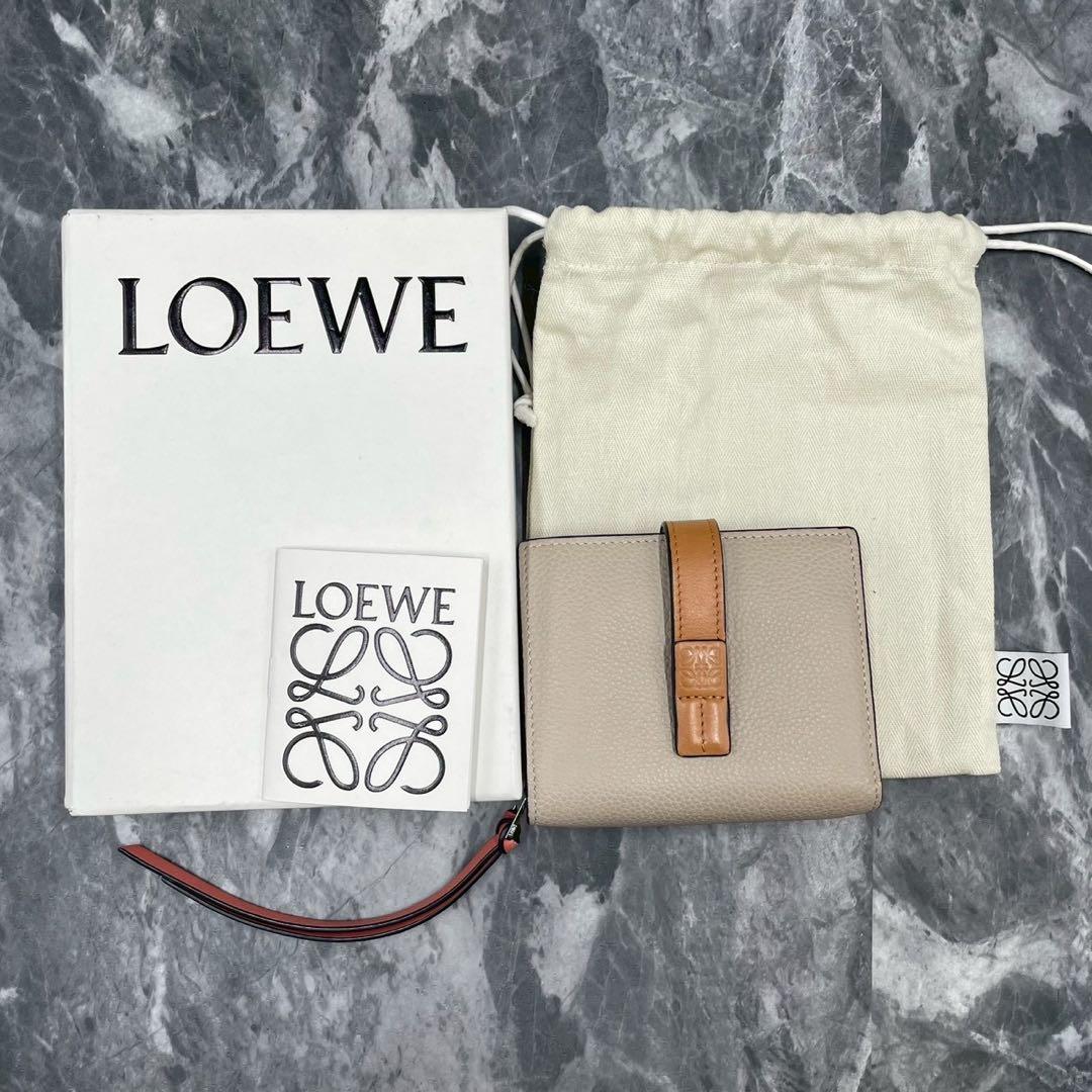 【美品】LOEWE ロエベ コンパクトジップウォレット ライトオーツ/ハニー