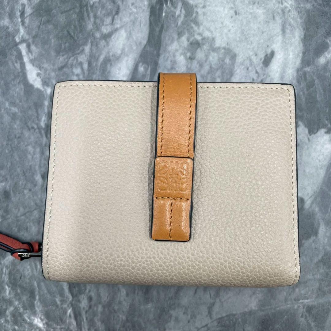 【美品】LOEWE ロエベ コンパクトジップウォレット ライトオーツ/ハニー