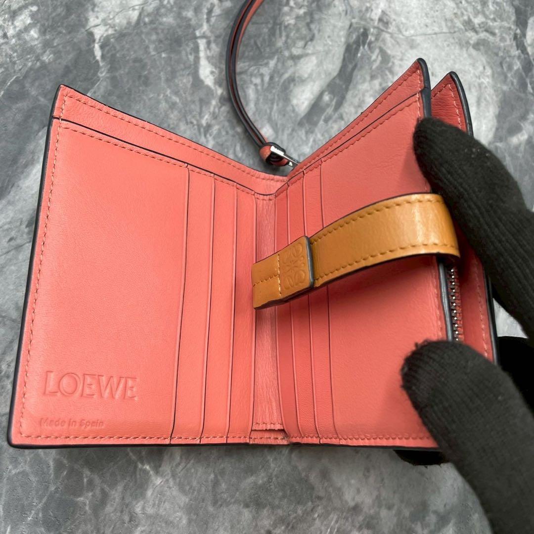 【美品】LOEWE ロエベ コンパクトジップウォレット ライトオーツ/ハニー