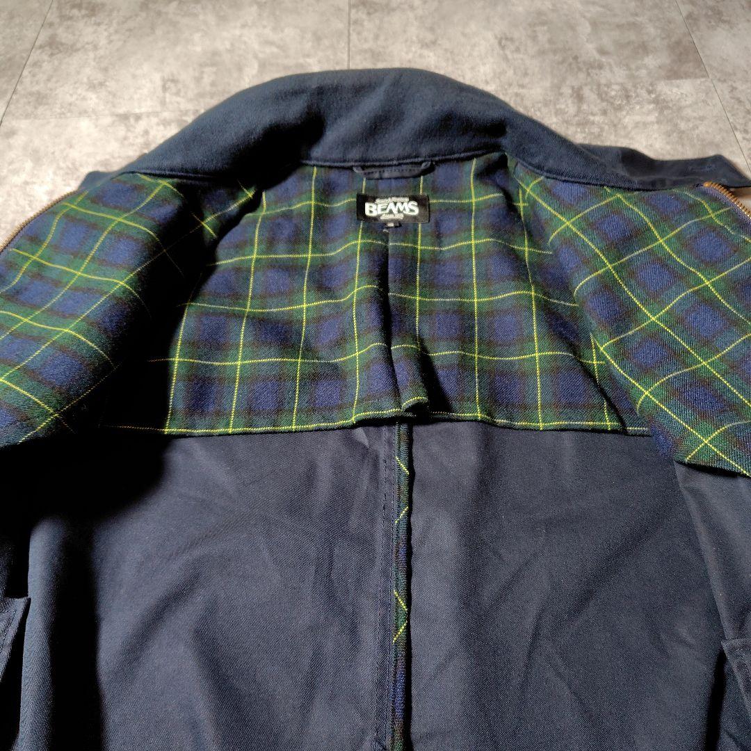 美品✨ビームス　スイングトップ　ハリントンジャケット　Wジップ　裏チェック　XL