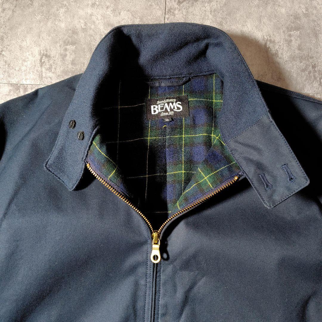 美品✨ビームス　スイングトップ　ハリントンジャケット　Wジップ　裏チェック　XL