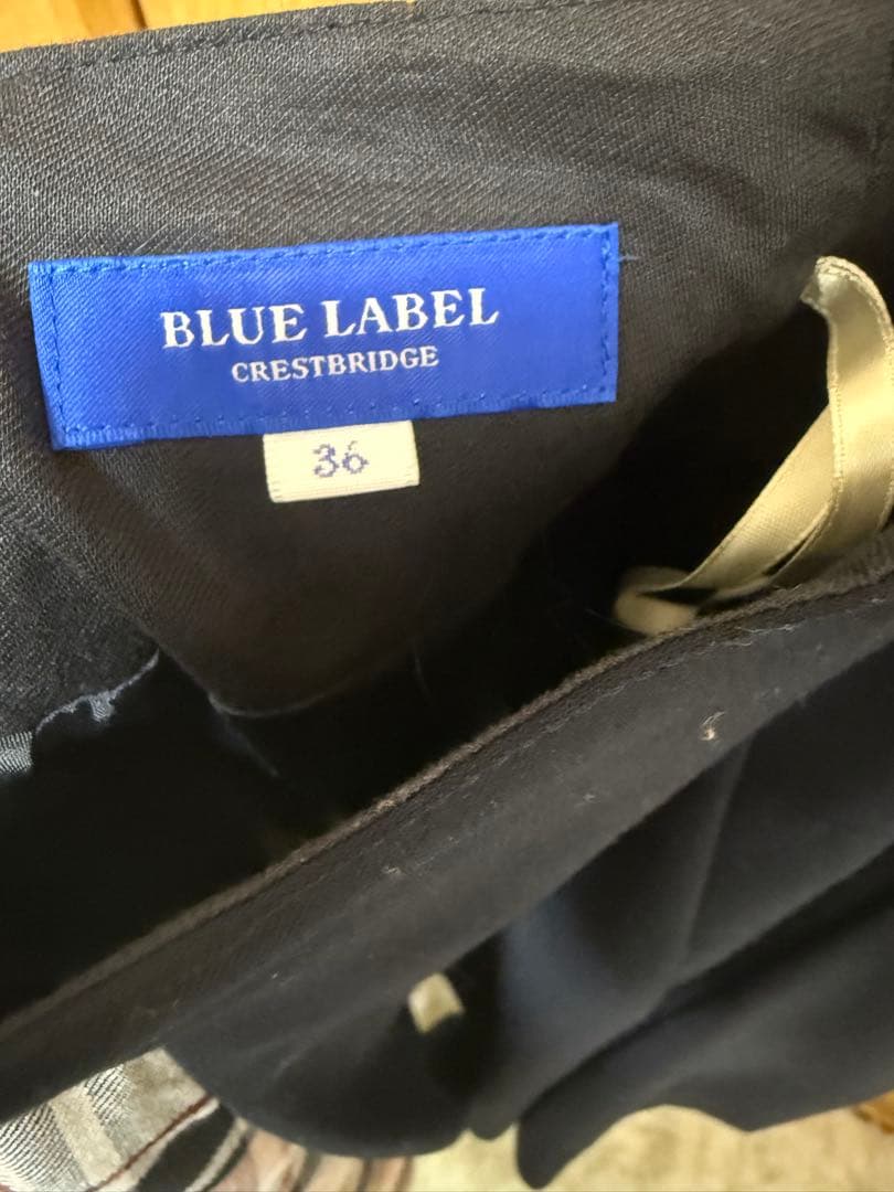 【ほぼ新品】BLUE LAVELチェックエアリーツイルスカート ネイビーピンク