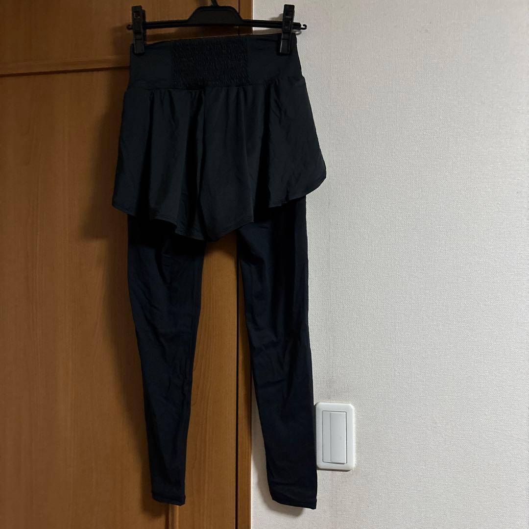 SUKALALAVAショートパンツ付きレギンスヨガパンツブラックM