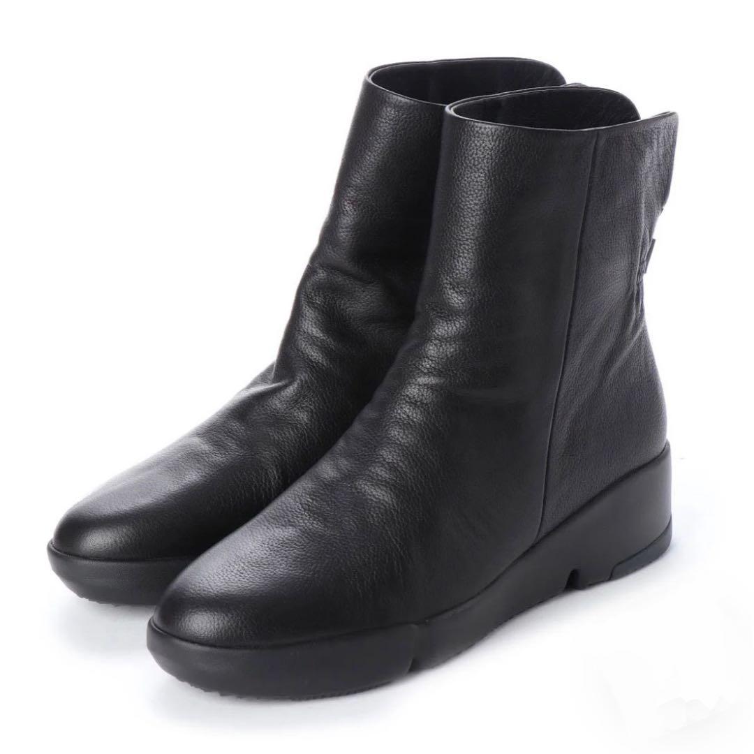 美品❤️fitfit シフォンブーツ 黒 24.5cm コンフォート ショート