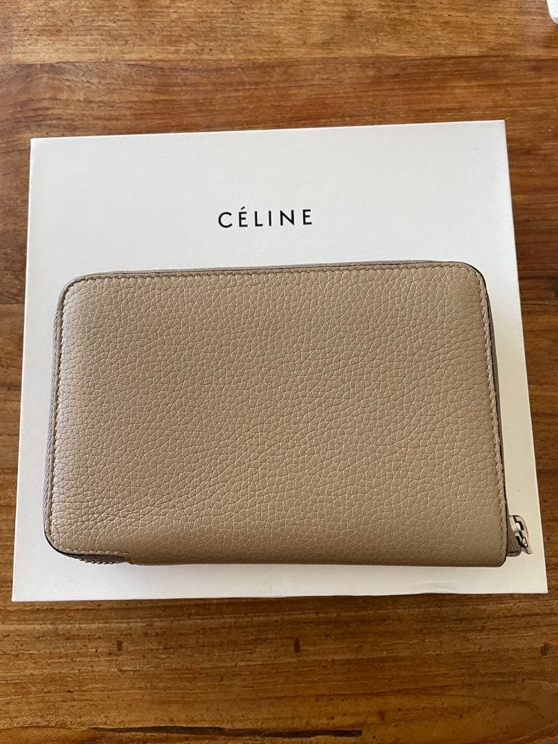 CÉLINE ベージュ 二つ折り財布 保存袋付き