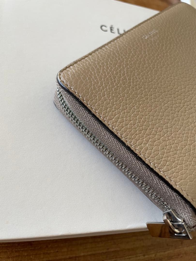 CÉLINE ベージュ 二つ折り財布 保存袋付き