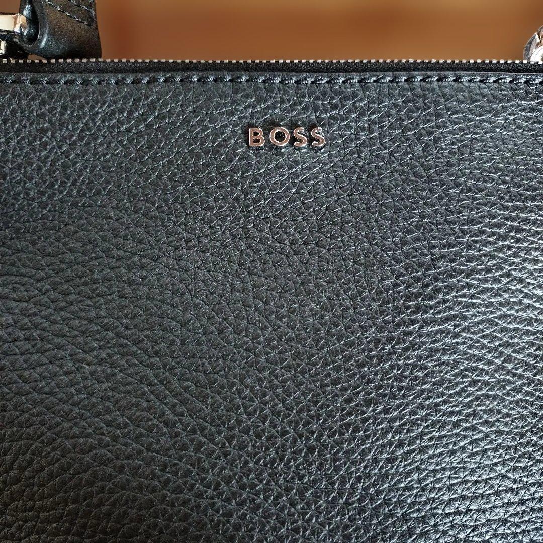 BOSS 黒 レザー ショルダーバッグ