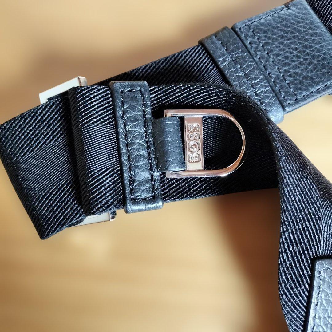 BOSS 黒 レザー ショルダーバッグ