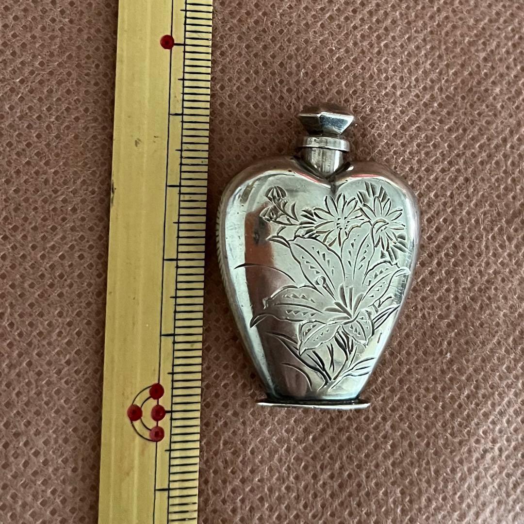 銀製 香水瓶 花の彫刻 SILVER 950