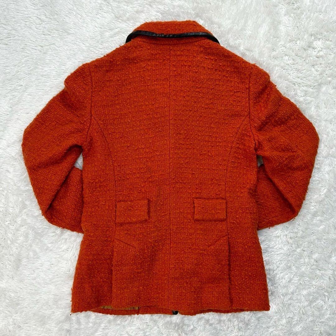 3196 プラダ PRADA☆ツイードジャケット 入手困難 即完売注意 オレンジ