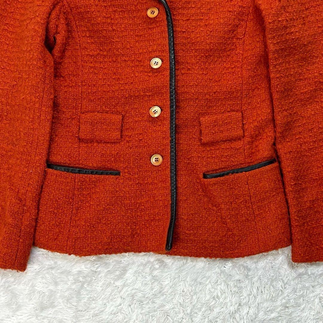 3196 プラダ PRADA☆ツイードジャケット 入手困難 即完売注意 オレンジ