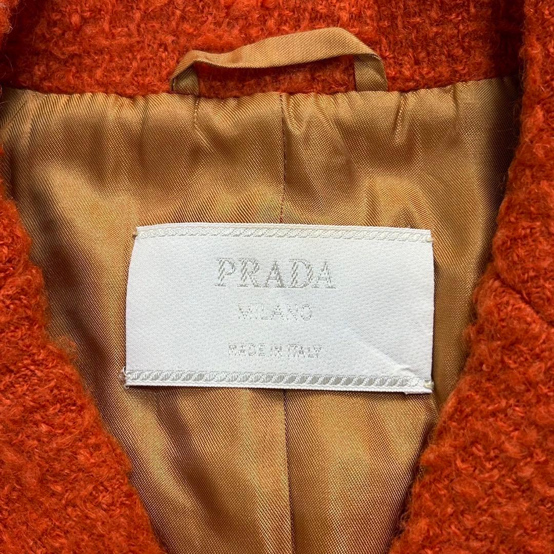 3196 プラダ PRADA☆ツイードジャケット 入手困難 即完売注意 オレンジ