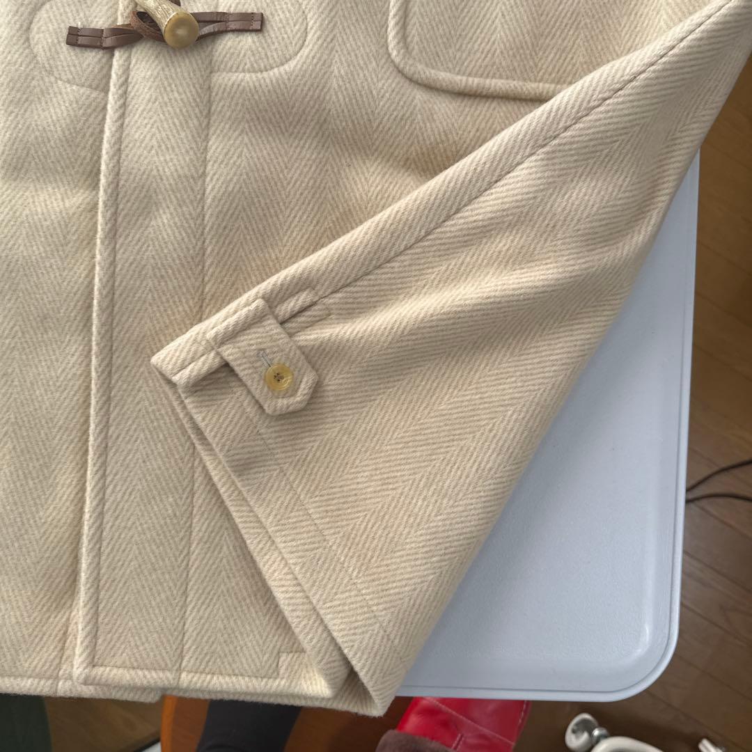 アイボリーヘリンボーンメンズダッフルコート3L