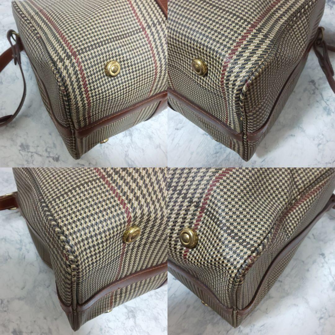 美品 POLO RALPH LAUREN PVC 千鳥柄 2wayボストンバッグ