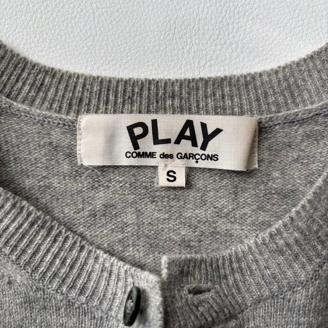 PLAY COMME des GARÇONS カーディガン ハート刺繍 グレーS