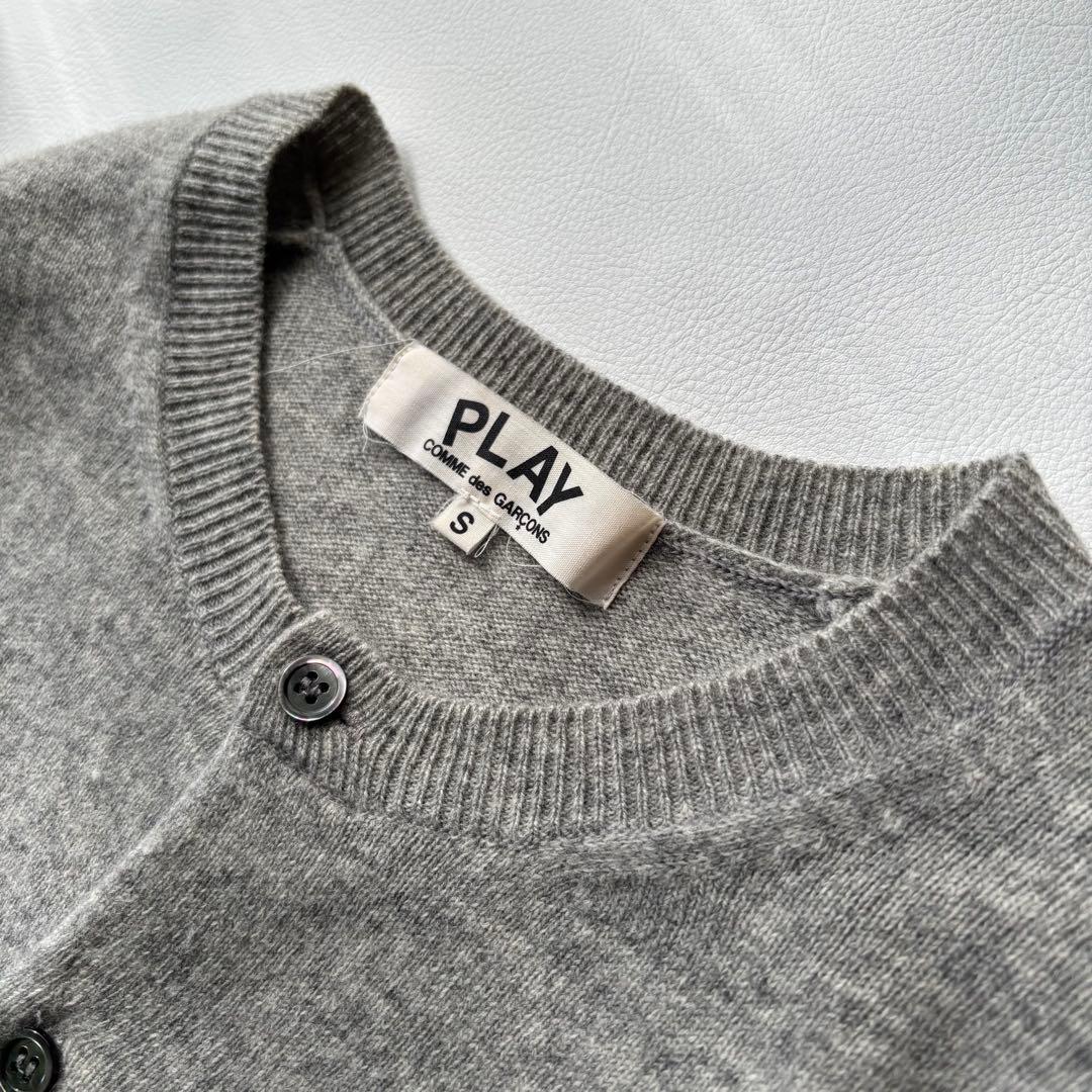 PLAY COMME des GARÇONS カーディガン ハート刺繍 グレーS