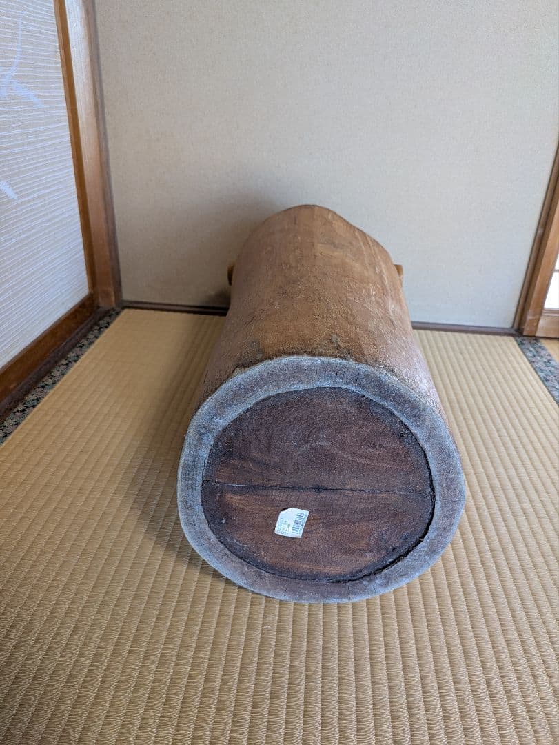 木製 　丸太くり抜き　手桶型　傘立て