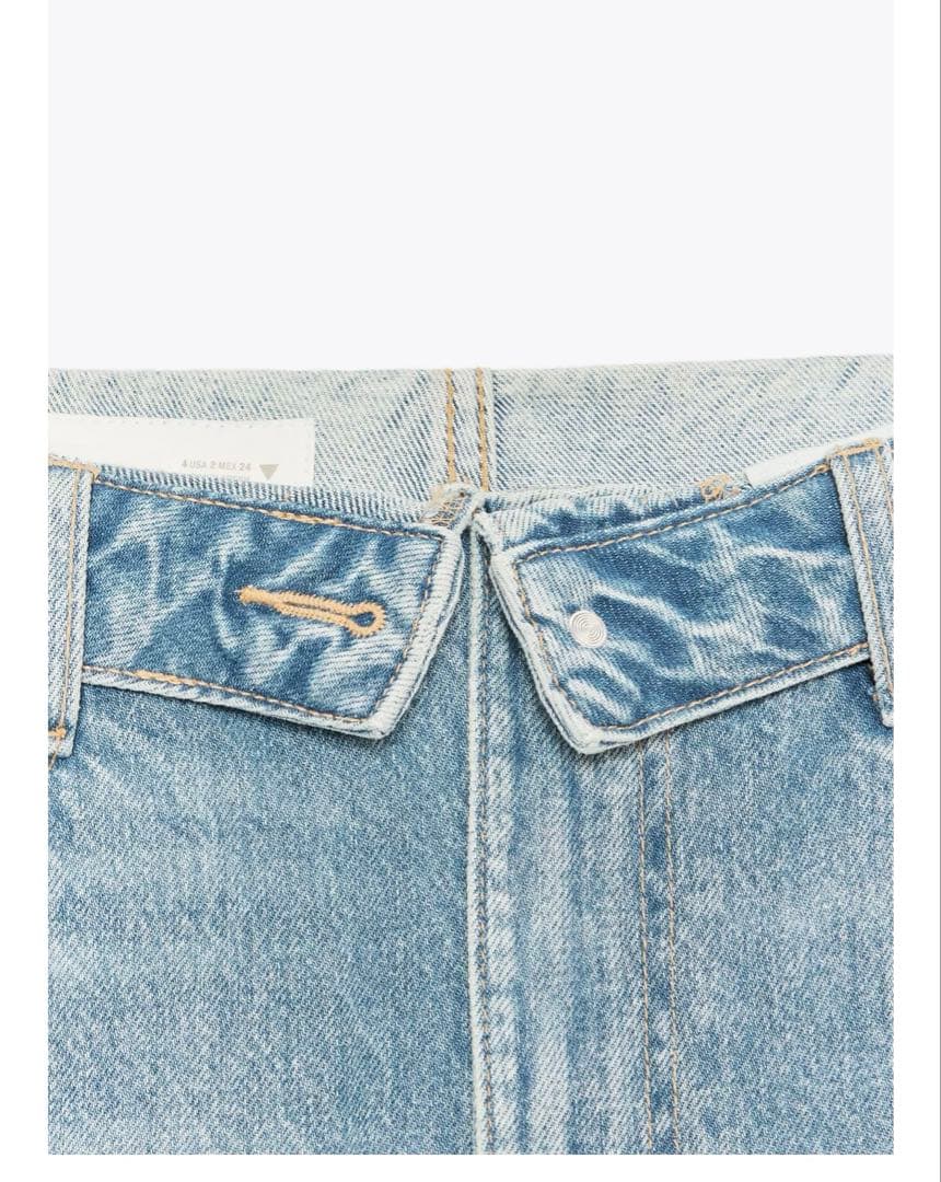 完売品⭐︎ZARA TRF ミッドライズ折り返しウエストデニムパンツ 38