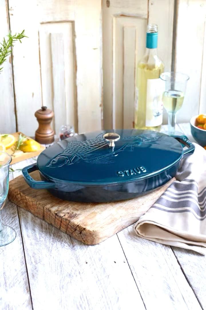 ストウブSTAUB新品未使用ラメールフィッシュオーバルホットプレート生涯保証付