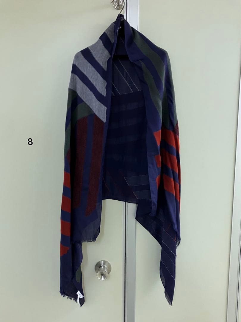 【Paul Smith】マルチカラー マルチ素材ブロックストライプ 大判ストール
