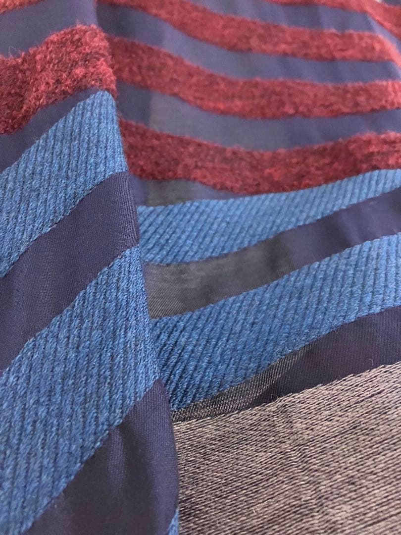 【Paul Smith】マルチカラー マルチ素材ブロックストライプ 大判ストール