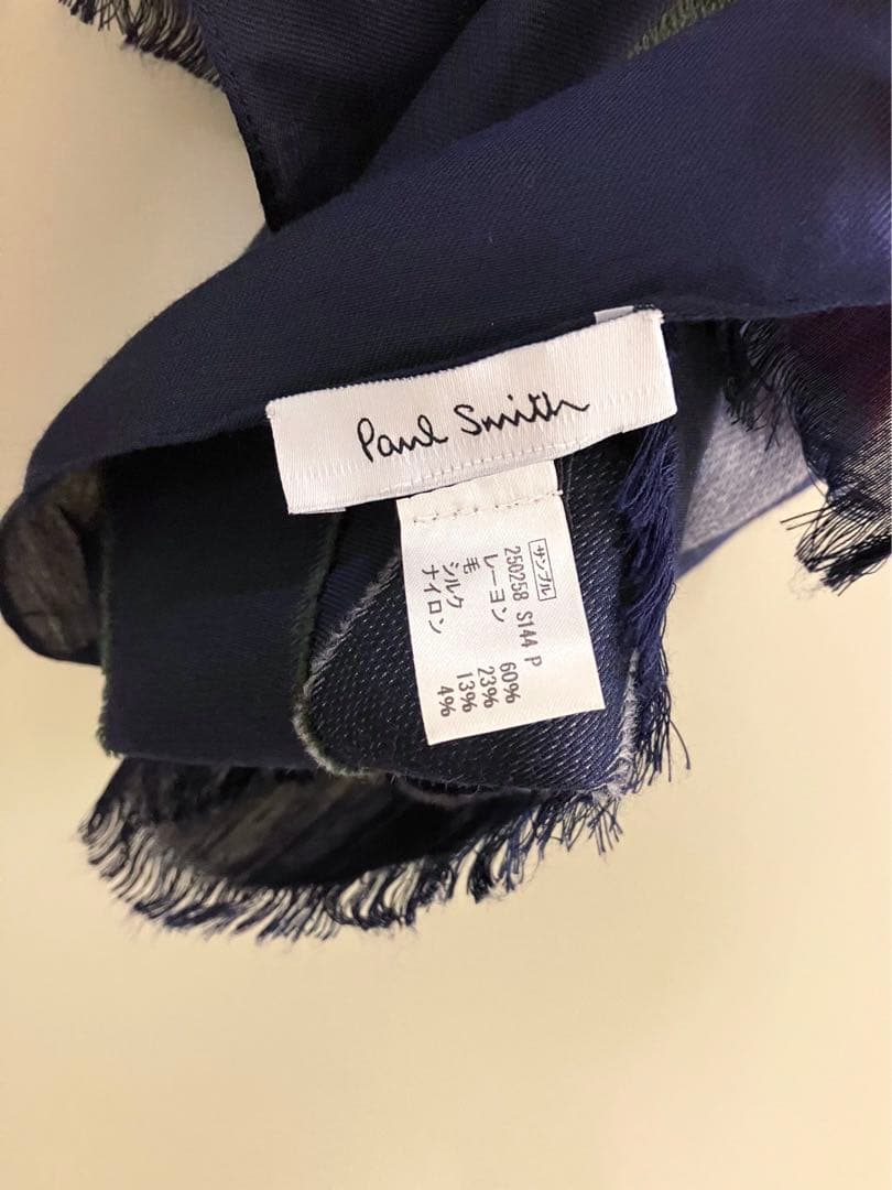 【Paul Smith】マルチカラー マルチ素材ブロックストライプ 大判ストール