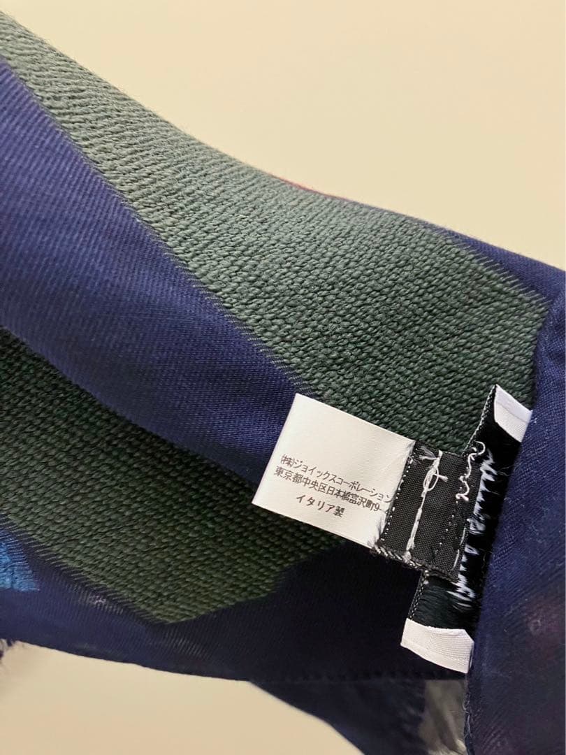 【Paul Smith】マルチカラー マルチ素材ブロックストライプ 大判ストール