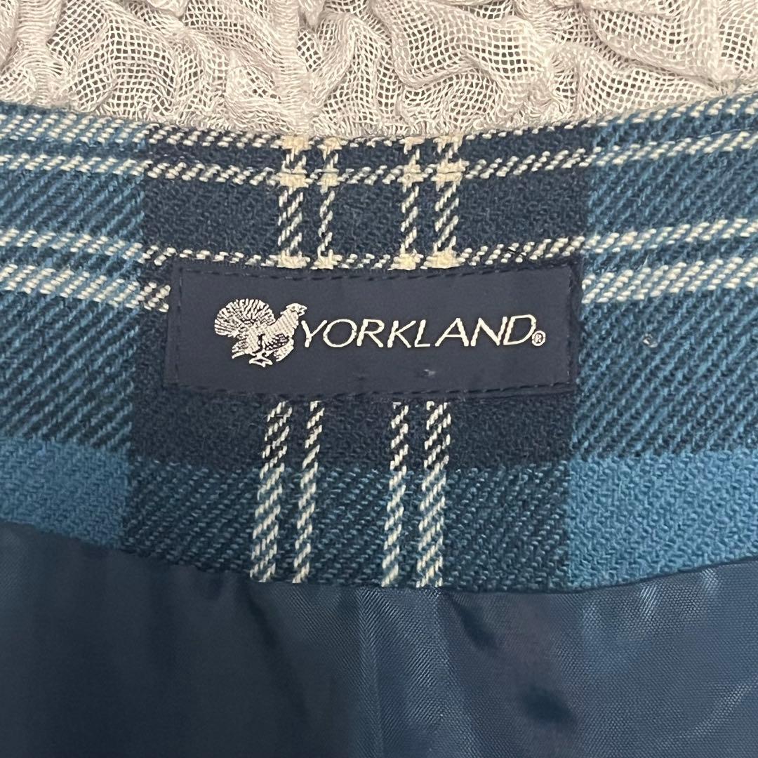 ヨークランド YORKLAND チェック柄 ラップワンピース 9AR(M)ウール