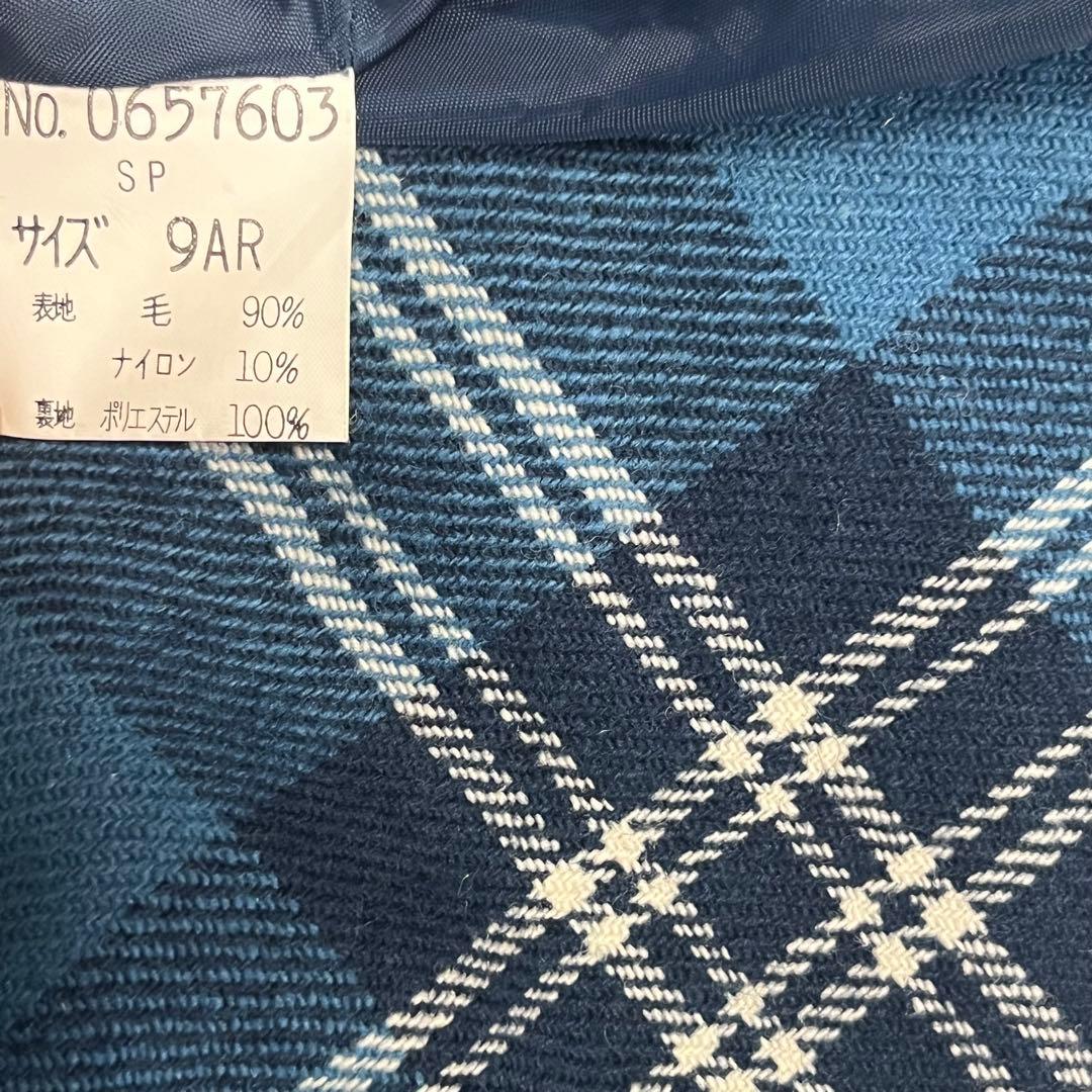ヨークランド YORKLAND チェック柄 ラップワンピース 9AR(M)ウール