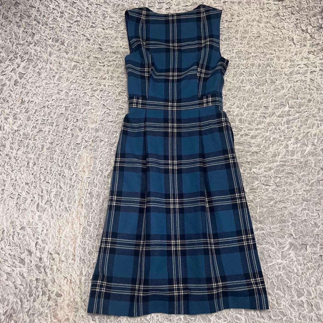 ヨークランド YORKLAND チェック柄 ラップワンピース 9AR(M)ウール