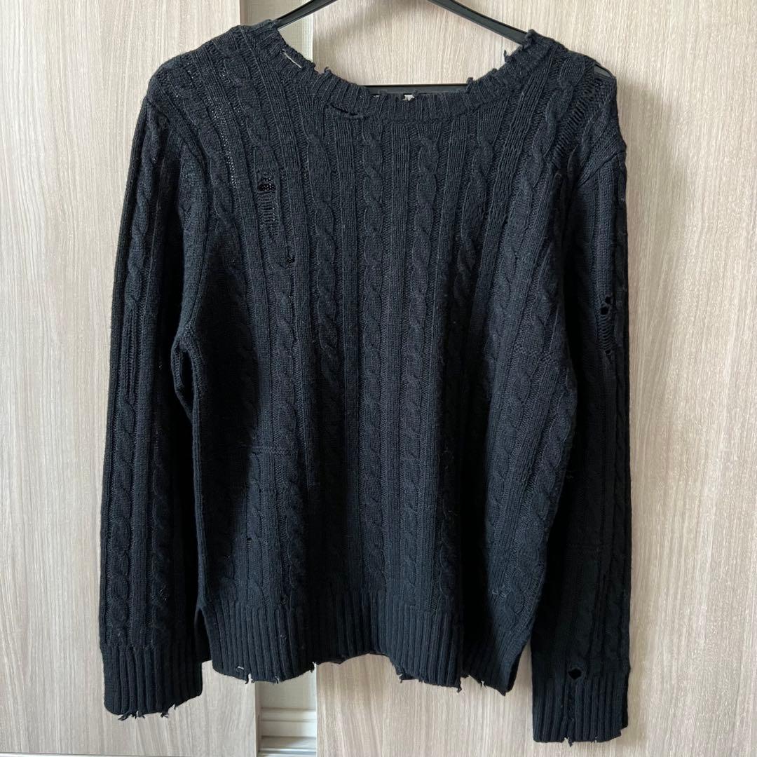 MARCJACOBS黒 ケーブル編み カーディガン