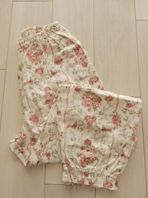 ナルエー ムーンタン パジャマ ダブルガーゼ 未使用 レッド M～Ｌ