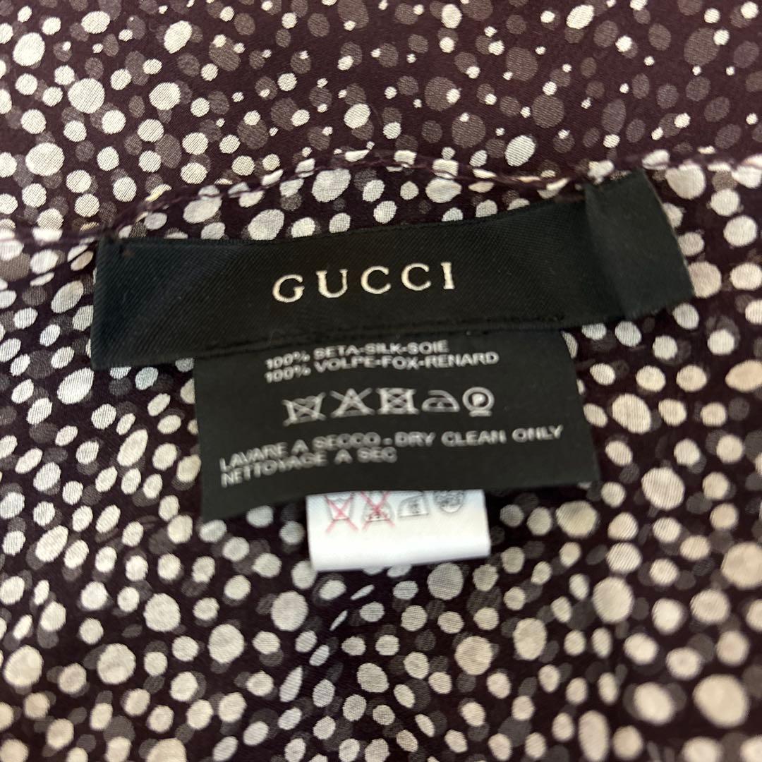 GUCCI ドット柄 シルク ストール