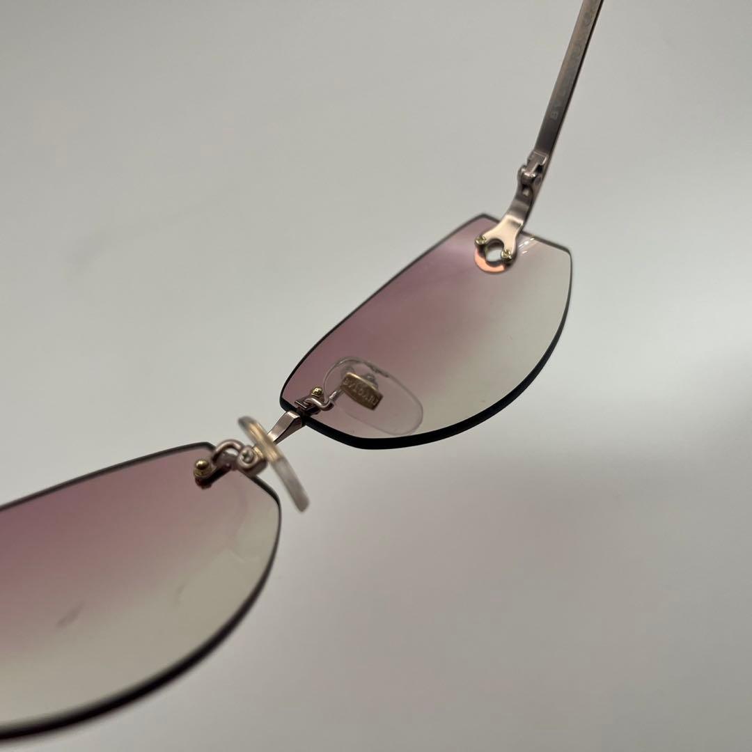 BVLGARI ブルガリ サングラス サークルロゴ リムレス ピンク