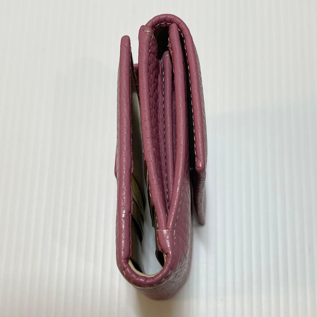 新品保管品【HUNTINGWORLD ハンティングワールド】三つ折り財布 ピンク