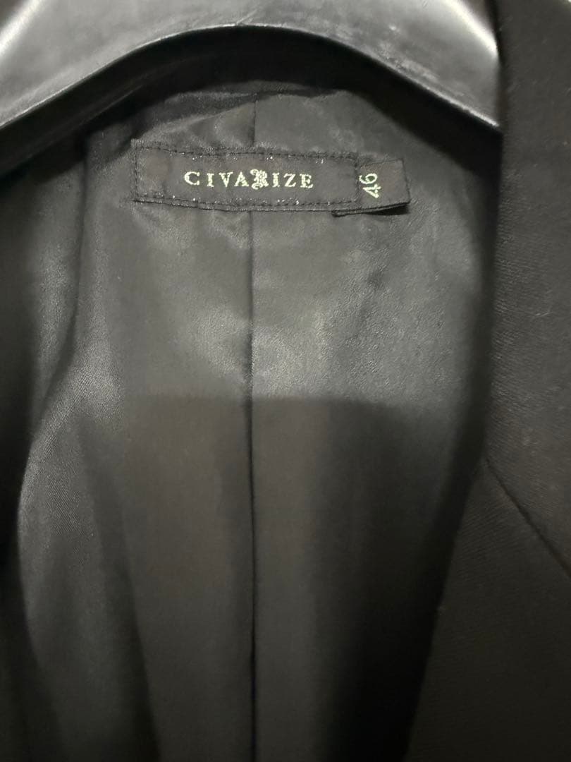 CIVARIZE アシンメトリープリーツロングテーラードジャケット 46