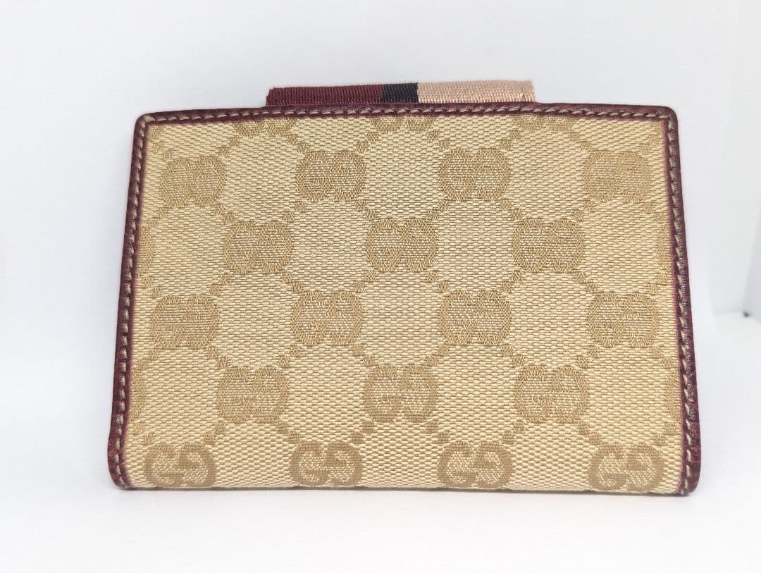 GUCCI グッチ 二つ折り 財布 GGキャンバス シェリーライン