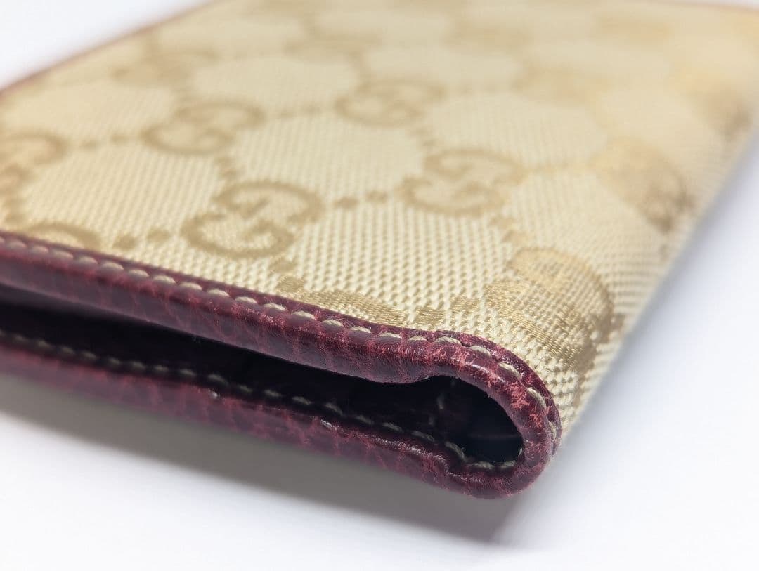 GUCCI グッチ 二つ折り 財布 GGキャンバス シェリーライン