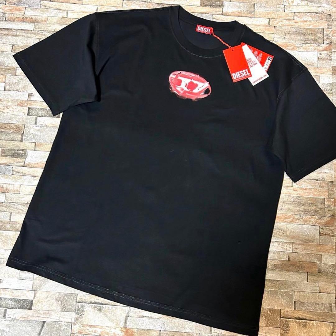 【新品】DIESEL ディーゼル／ビッグオーパルDロゴ Tシャツ カットソー L