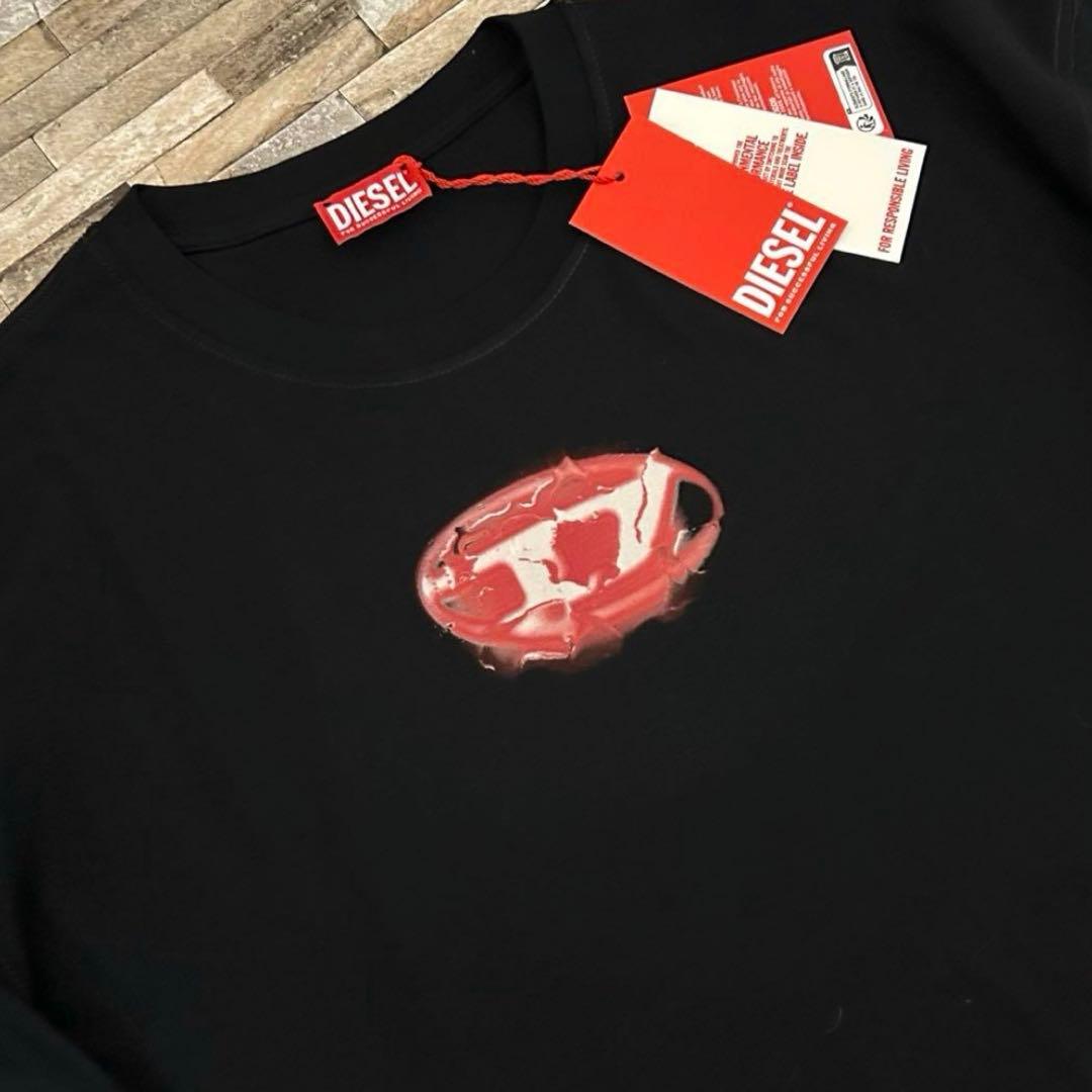 【新品】DIESEL ディーゼル／ビッグオーパルDロゴ Tシャツ カットソー L