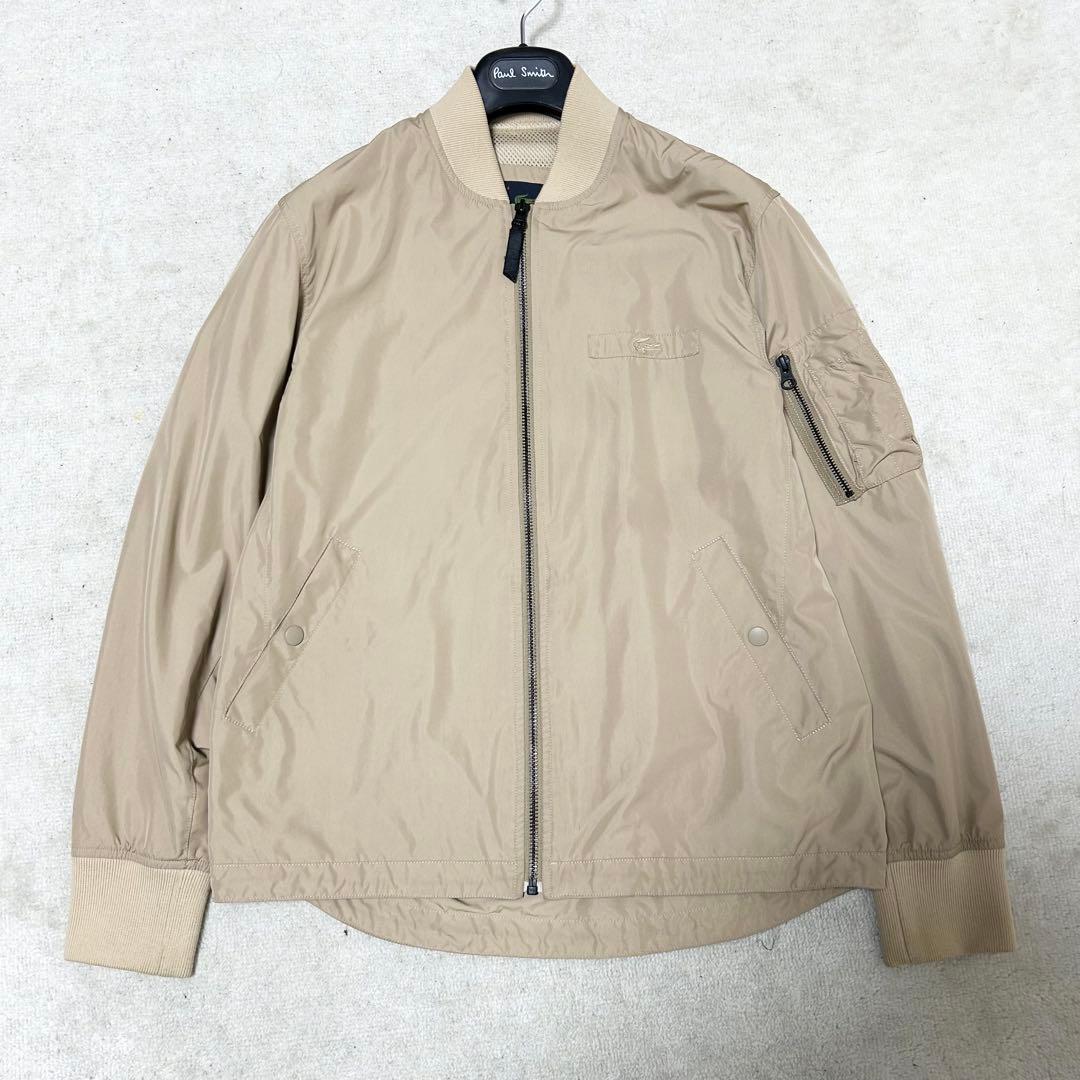 美品　ラコステ　LACOSTE ブルゾン　MA-1 ベージュ　ワニワンポイント