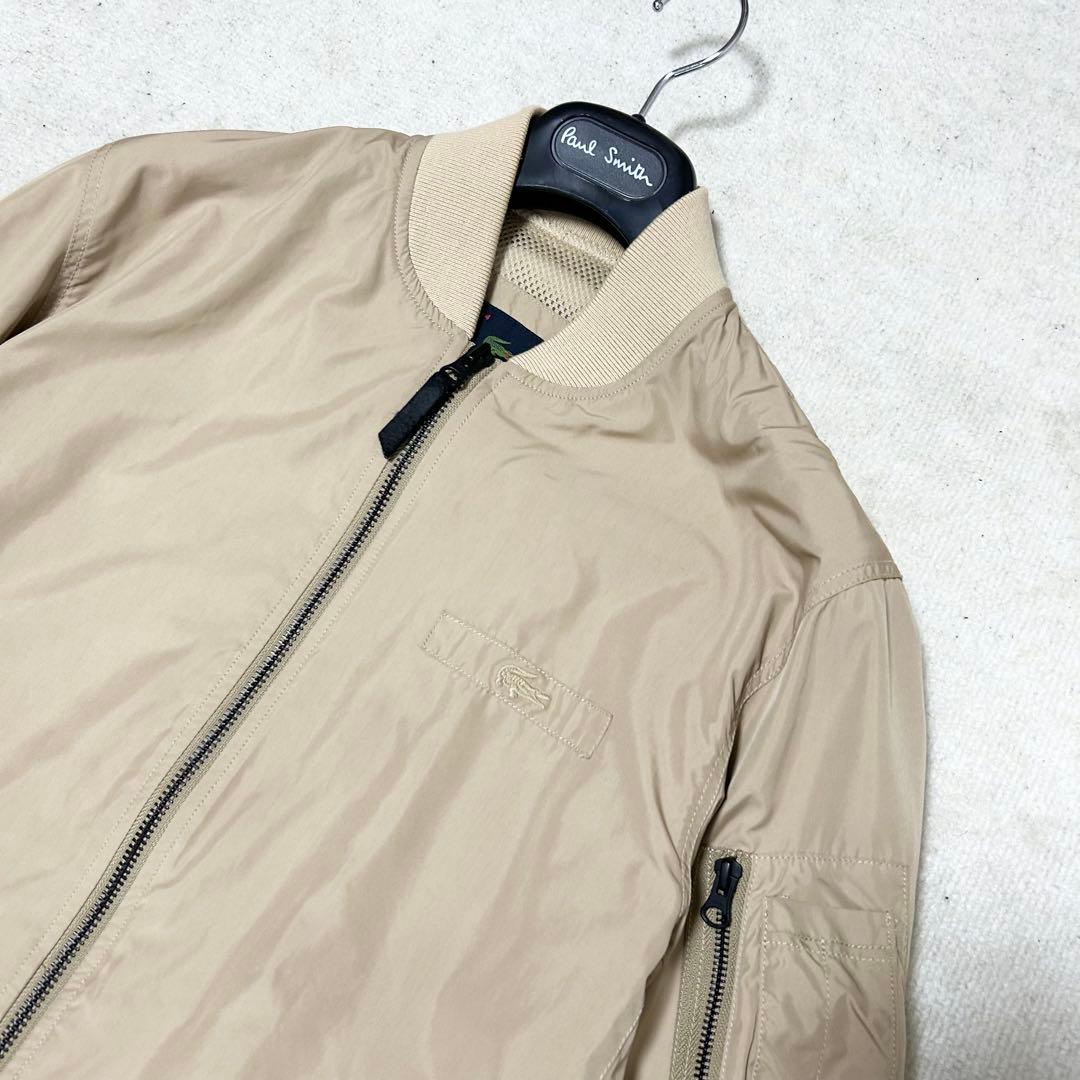 美品　ラコステ　LACOSTE ブルゾン　MA-1 ベージュ　ワニワンポイント