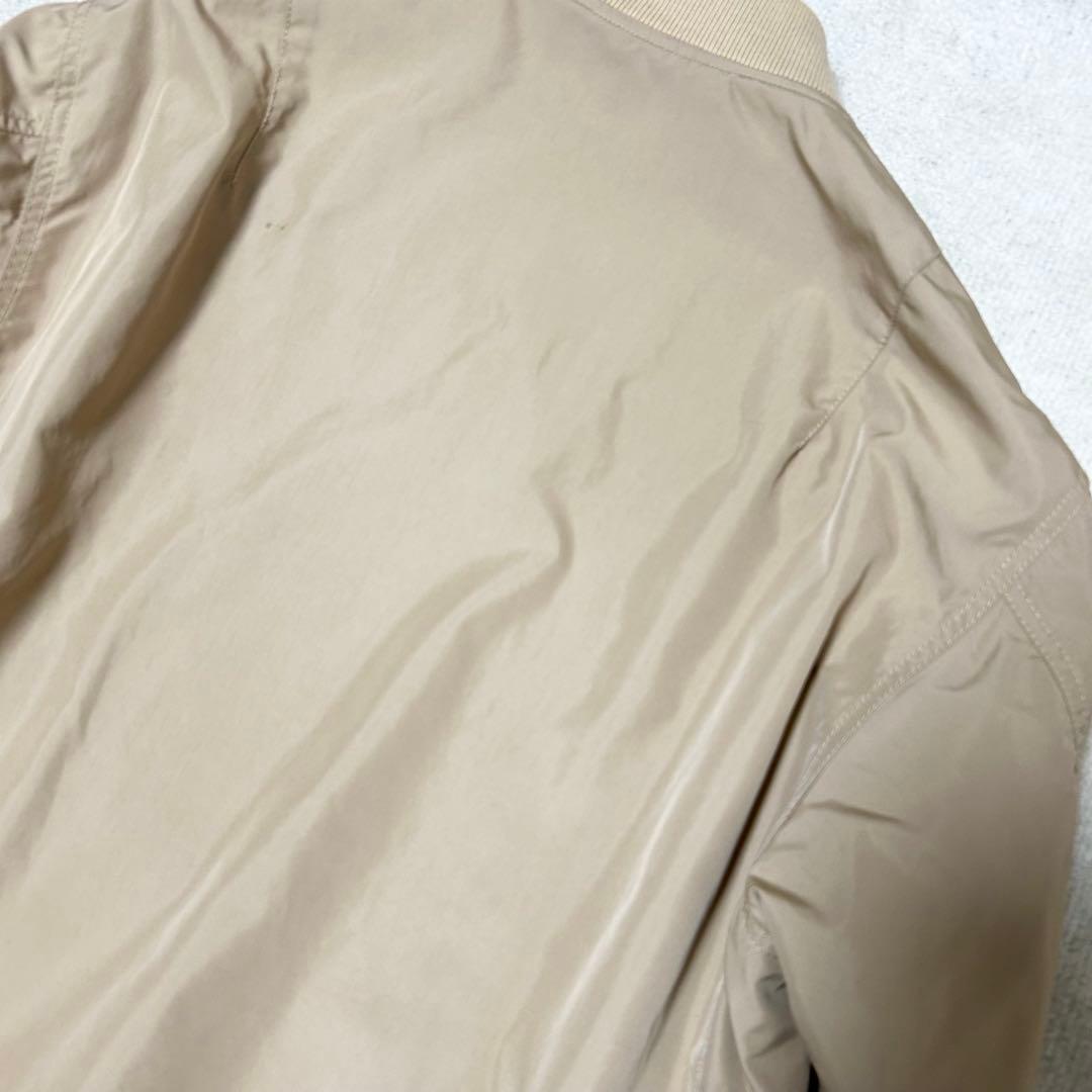 美品　ラコステ　LACOSTE ブルゾン　MA-1 ベージュ　ワニワンポイント