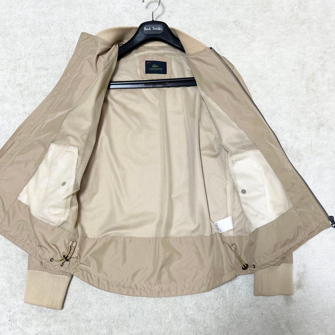 美品　ラコステ　LACOSTE ブルゾン　MA-1 ベージュ　ワニワンポイント