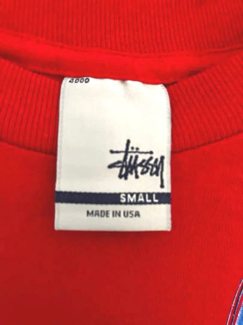 H*2様 OLD STUSSY ステューシー 銀タグ ロンT 赤 S 未使用近
