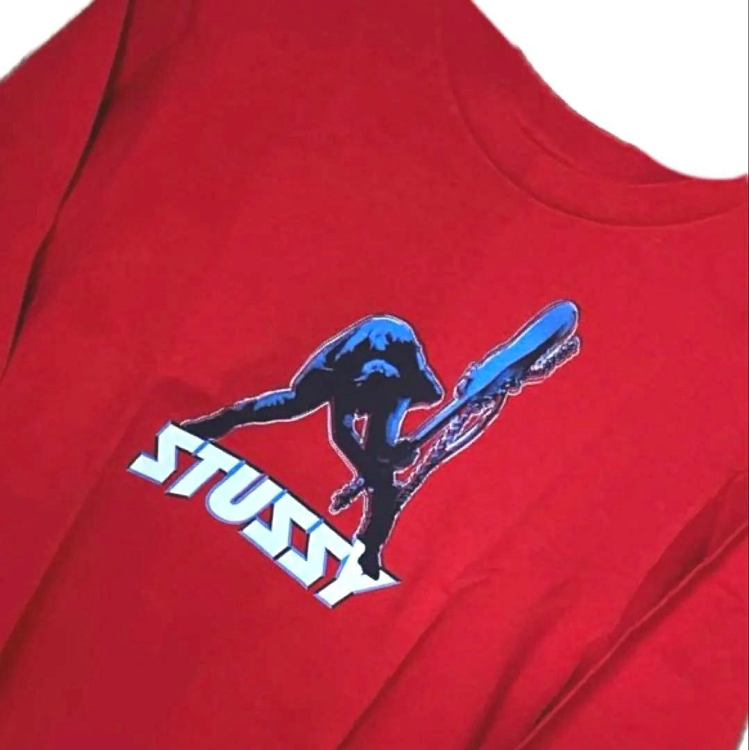 H*2様 OLD STUSSY ステューシー 銀タグ ロンT 赤 S 未使用近
