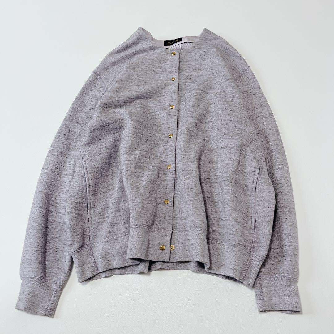 美品✨現行 ドゥロワー コットンカシミヤ裏毛ドットボタンカーディガン