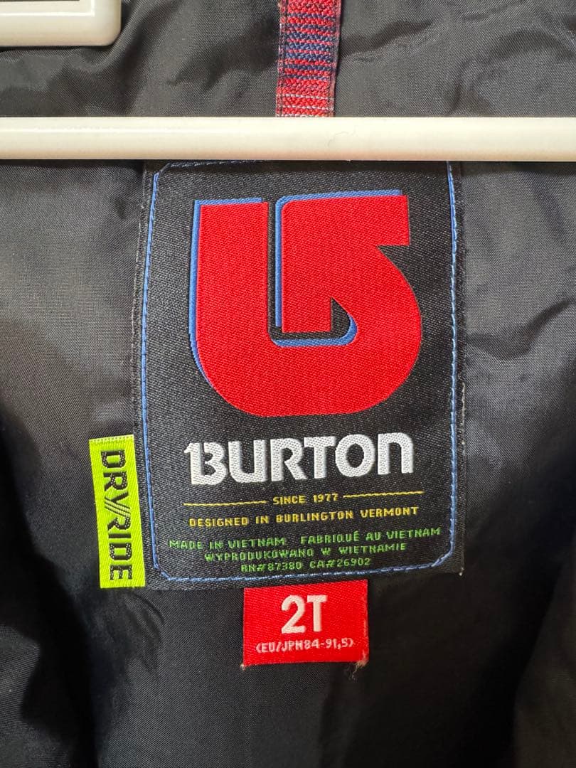 美品・バートン・BURTON・2T・子供用つなぎ・ スノーボードウエア